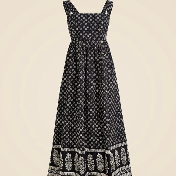 J.Crew Squareneck Poplin Midi Dress in Block Print Size 14 NWT CJ525 - Picture 1 of 7